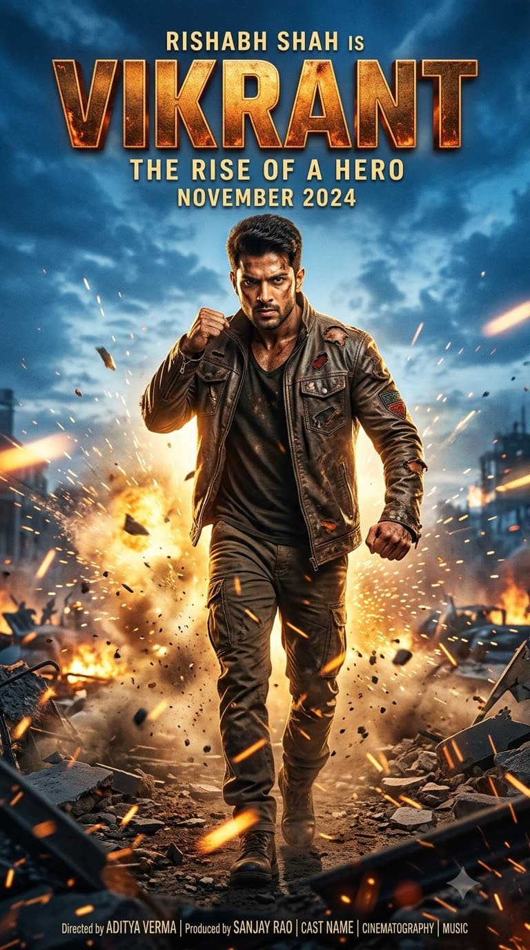 Action Hero Explosion Poster