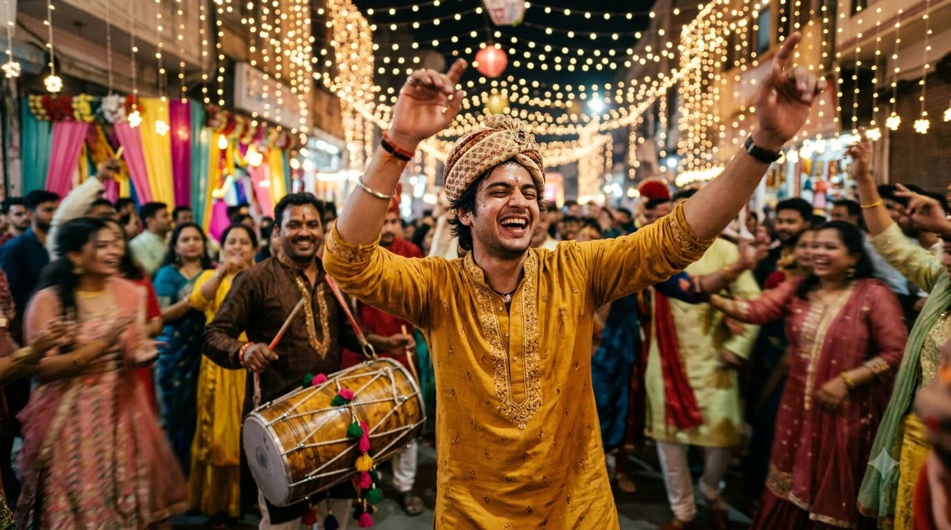 Baraat Dhol Dance Shot