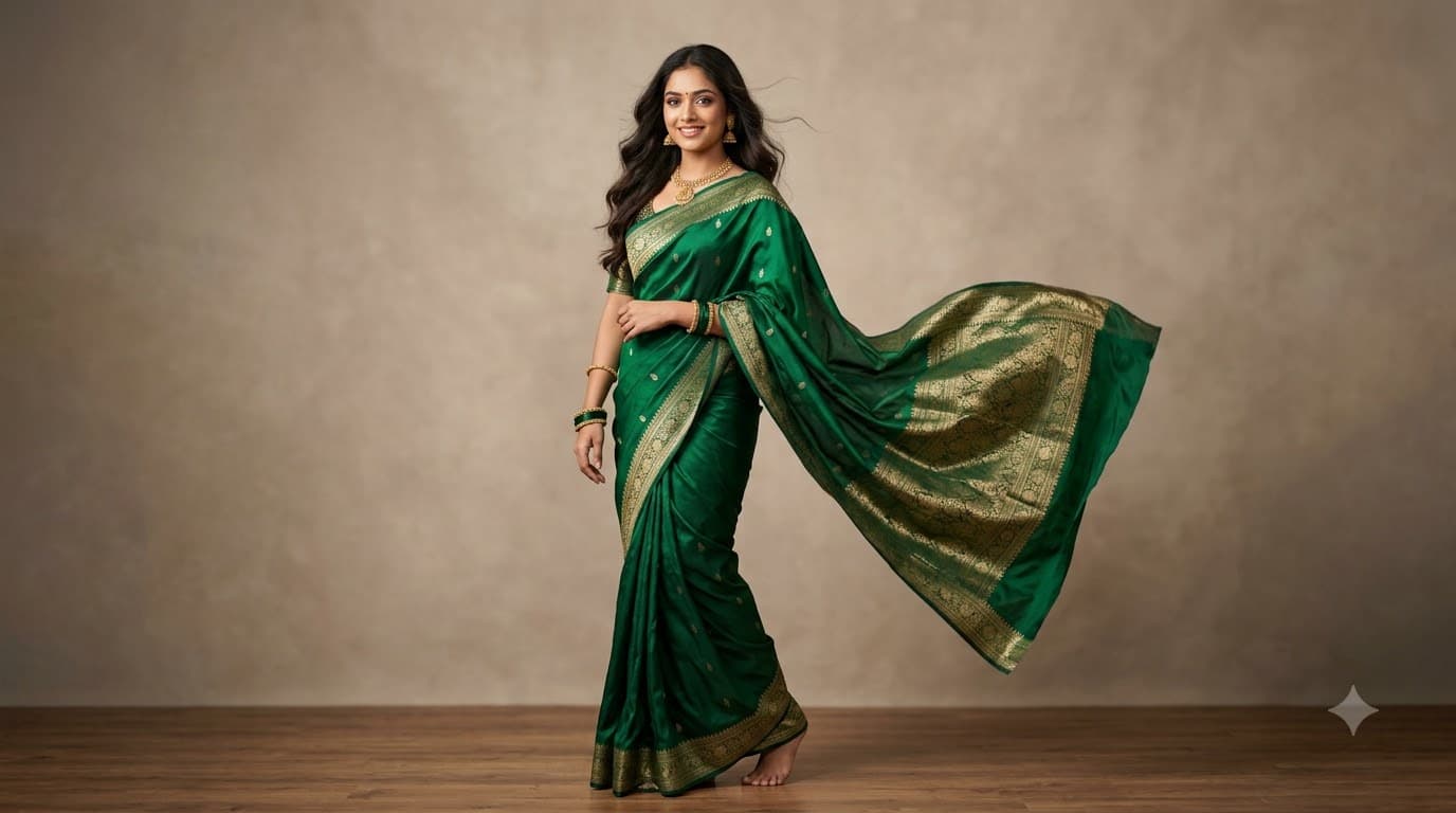 Editorial Saree Drape Portrait — sample result 2