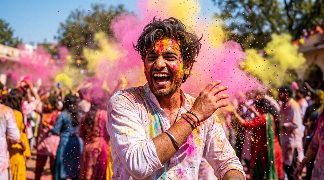 Holi Colour Splash Portrait