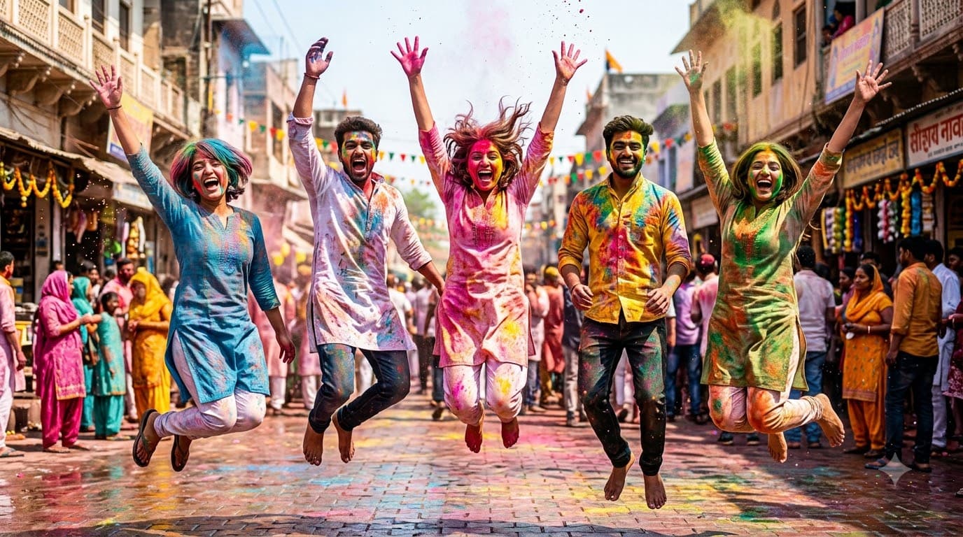Holi Friends Group Photo