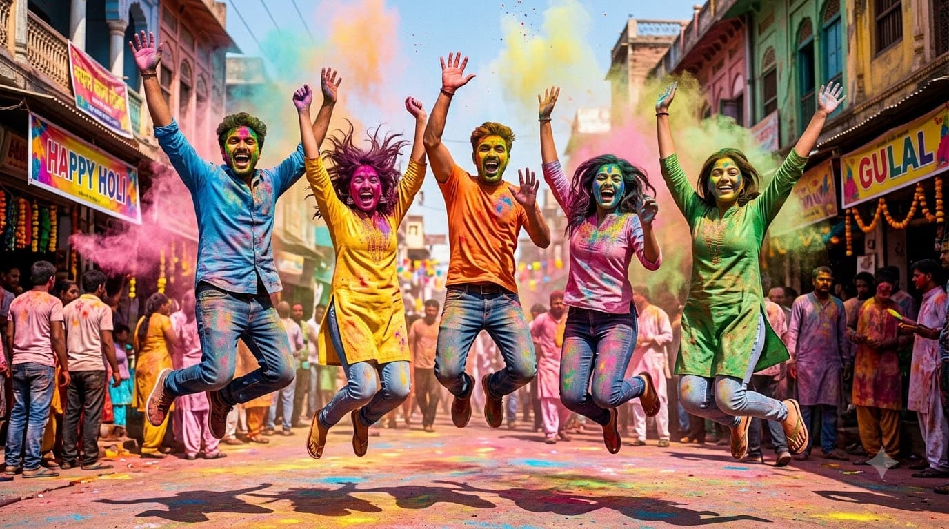 Holi Friends Group Photo — sample result 2