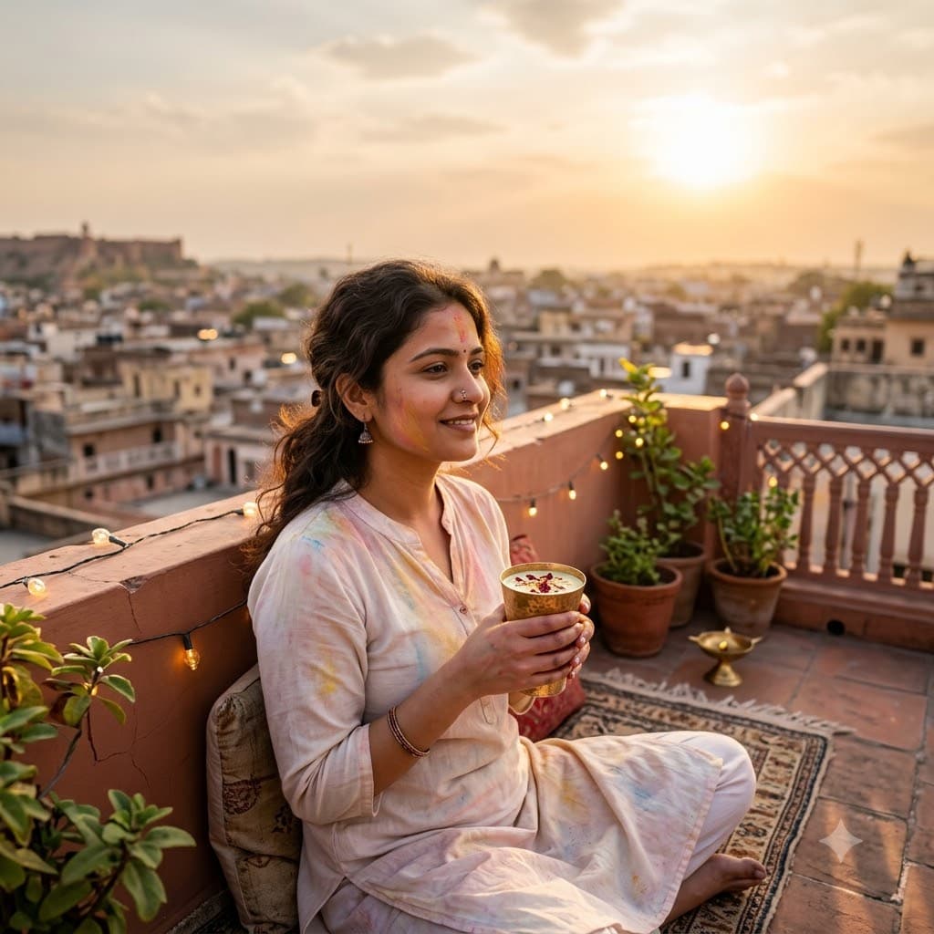 Holi Thandai Rooftop Portrait