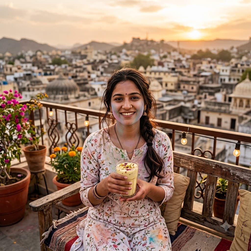 Holi Thandai Rooftop Portrait — sample result 2