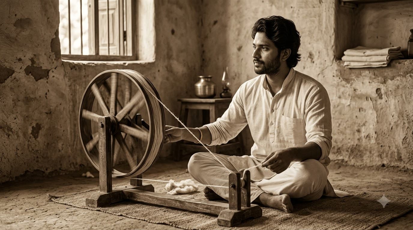 Khadi Charkha Tribute Portrait