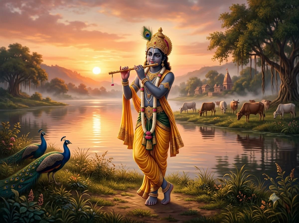 Krishna Flute Riverside Scene — sample result 2