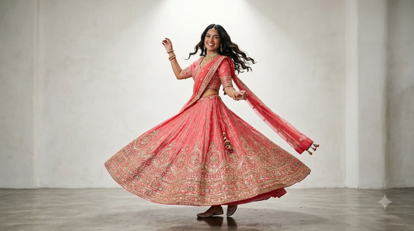 Lehenga Twirl Fashion Shot