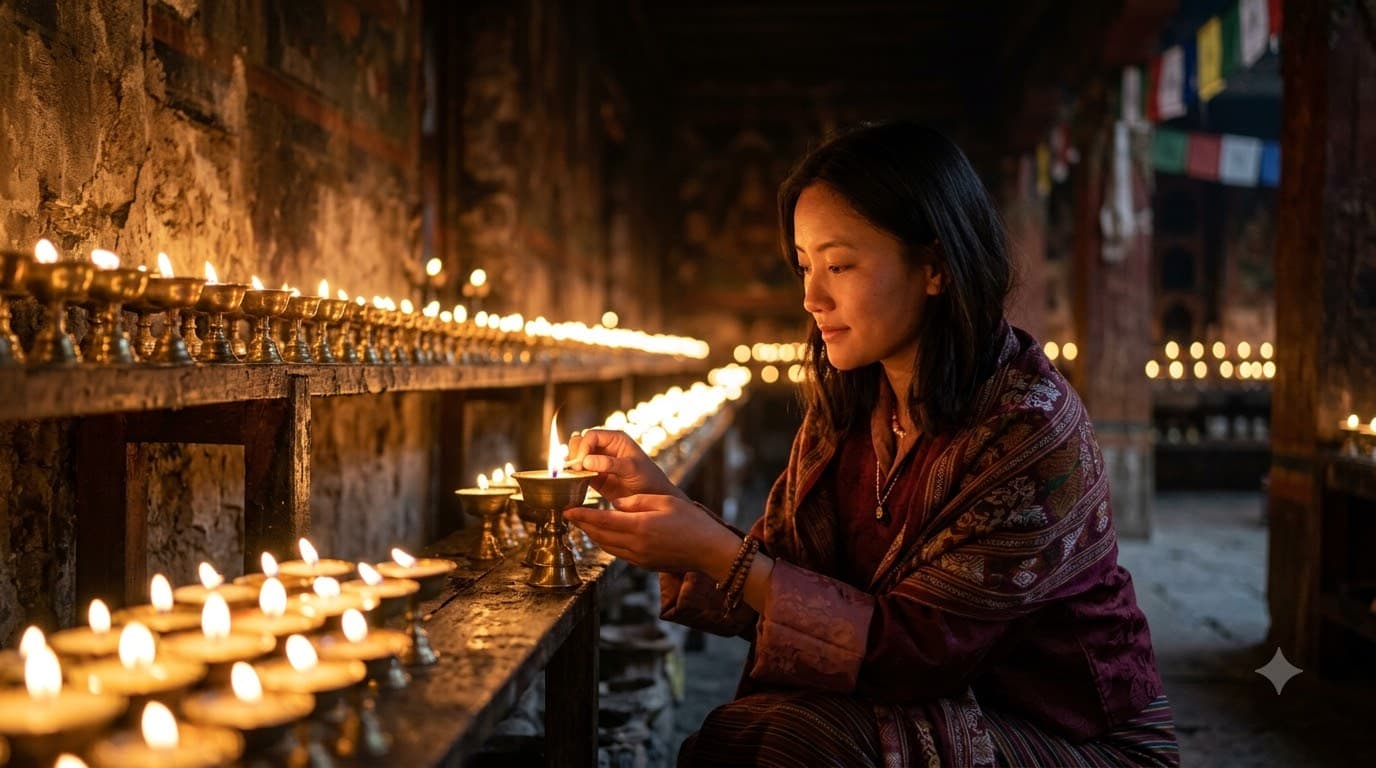Monastery Lamp Lighting Scene