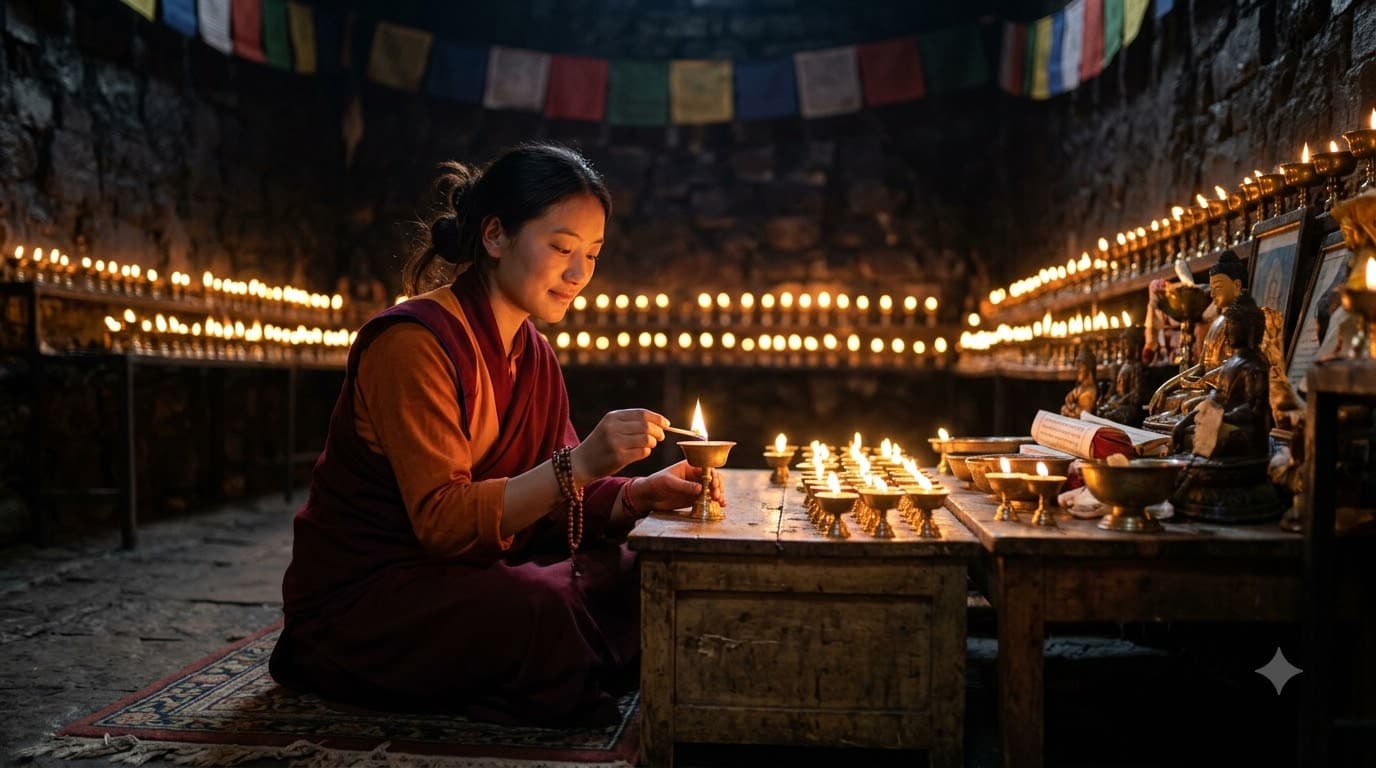 Monastery Lamp Lighting Scene — sample result 2