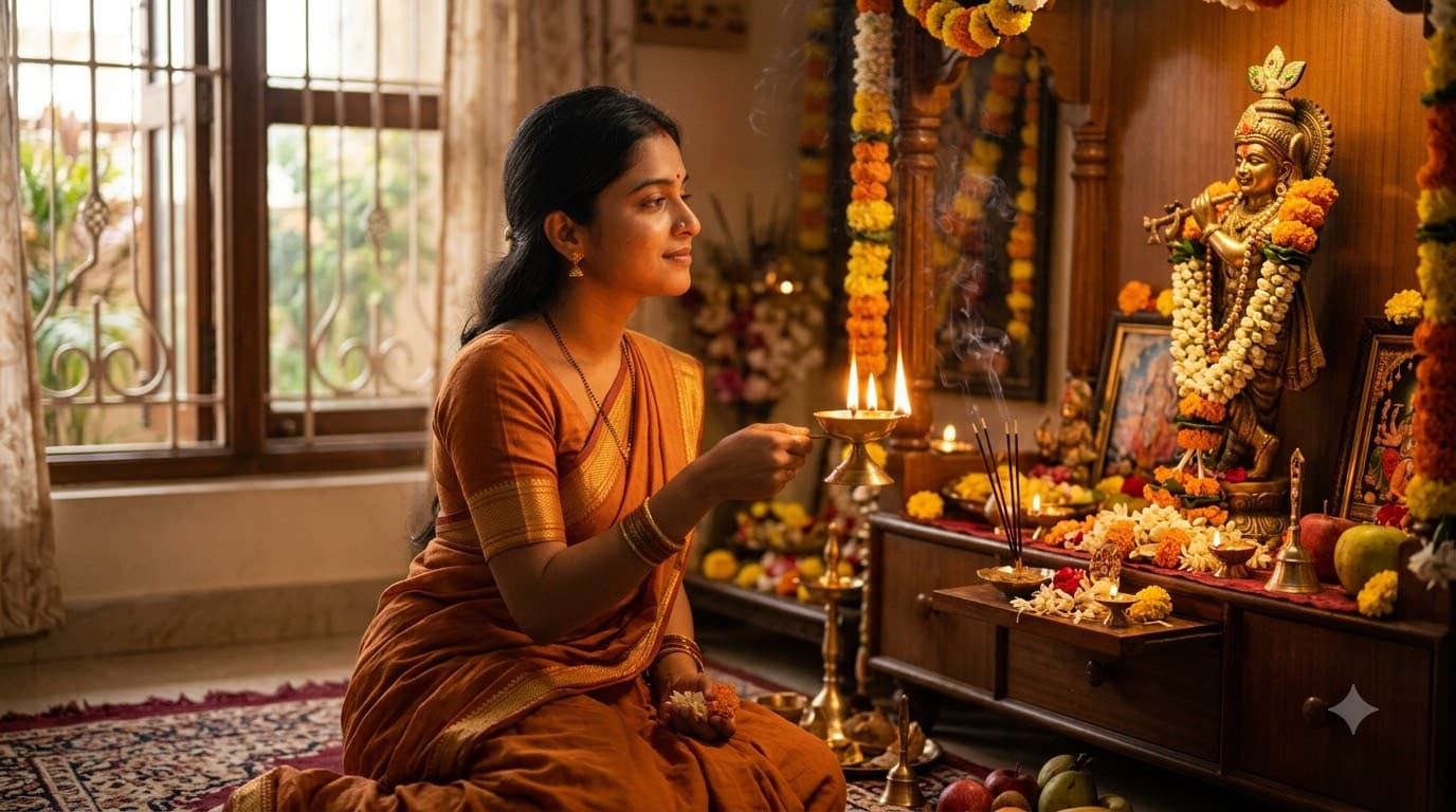 Morning Aarti Temple Portrait — sample result 2