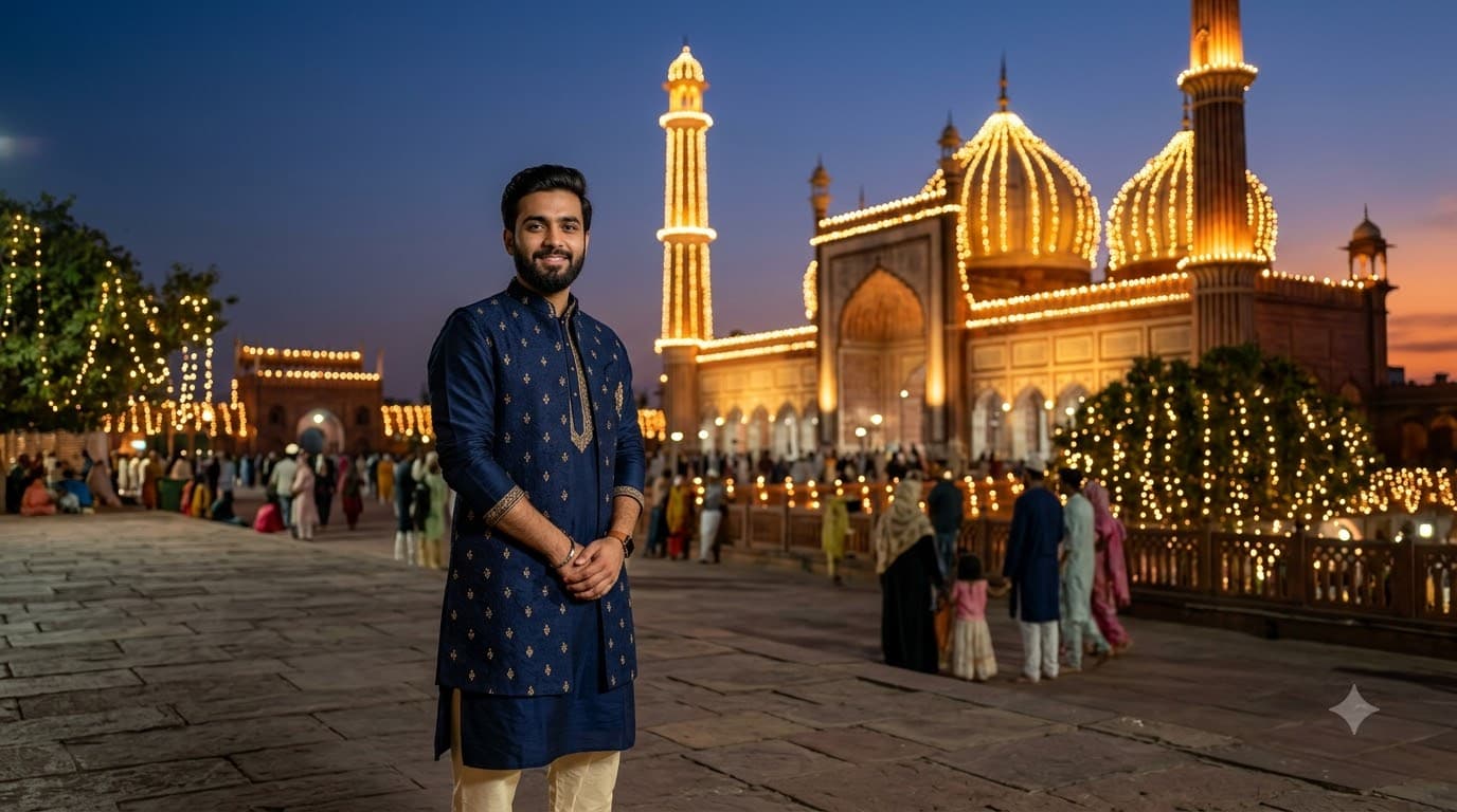 Mosque Evening Eid Portrait