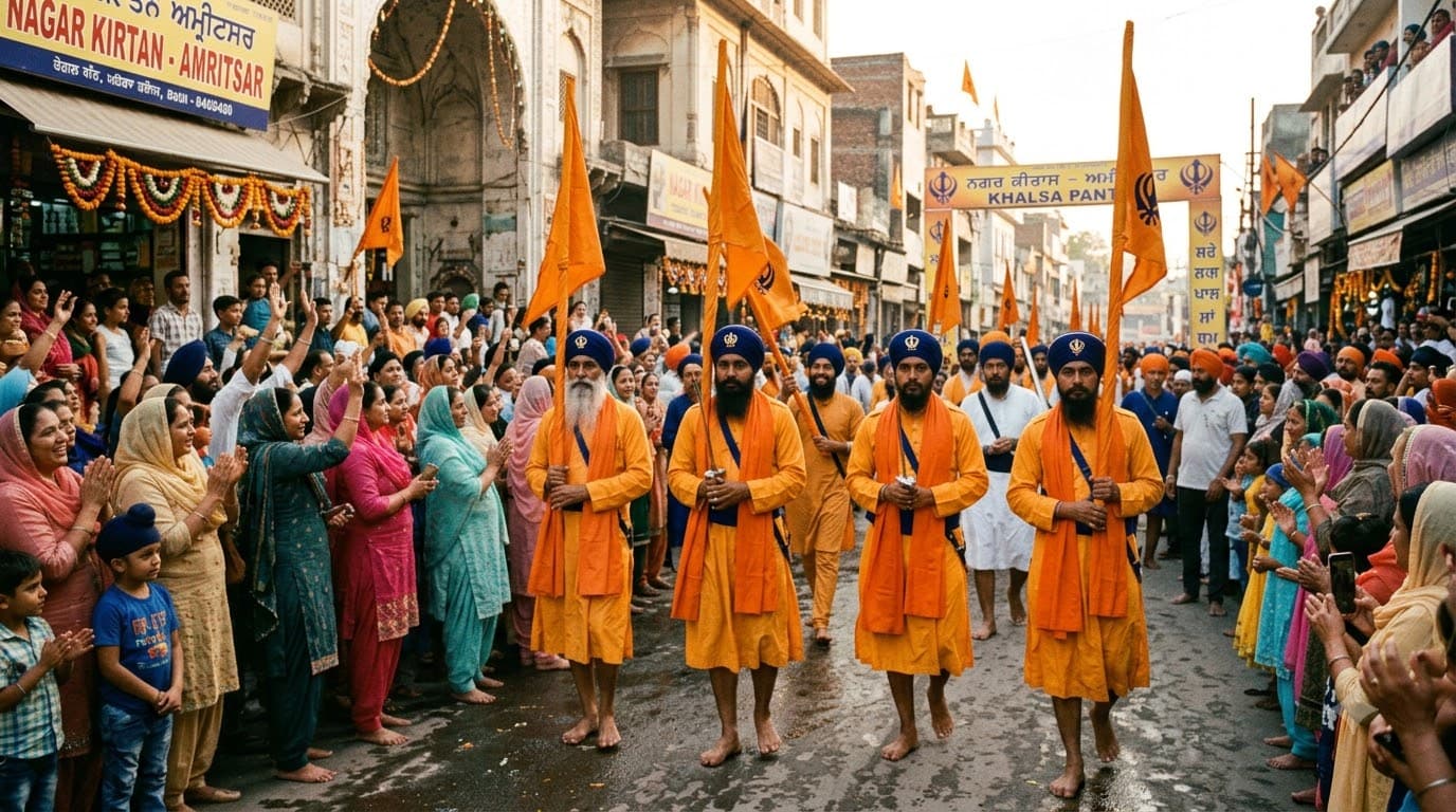 Nagar Kirtan Procession Shot