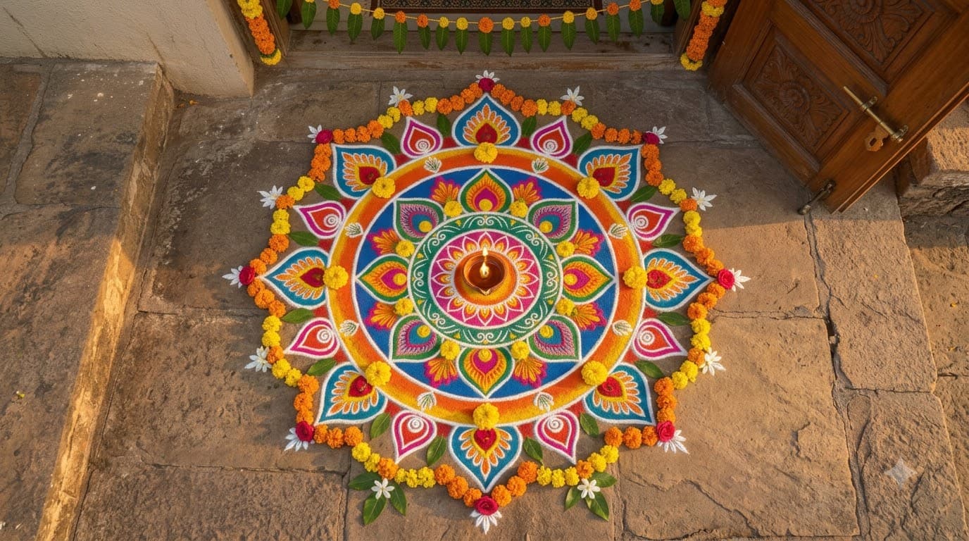 New Year Rangoli Sunrise