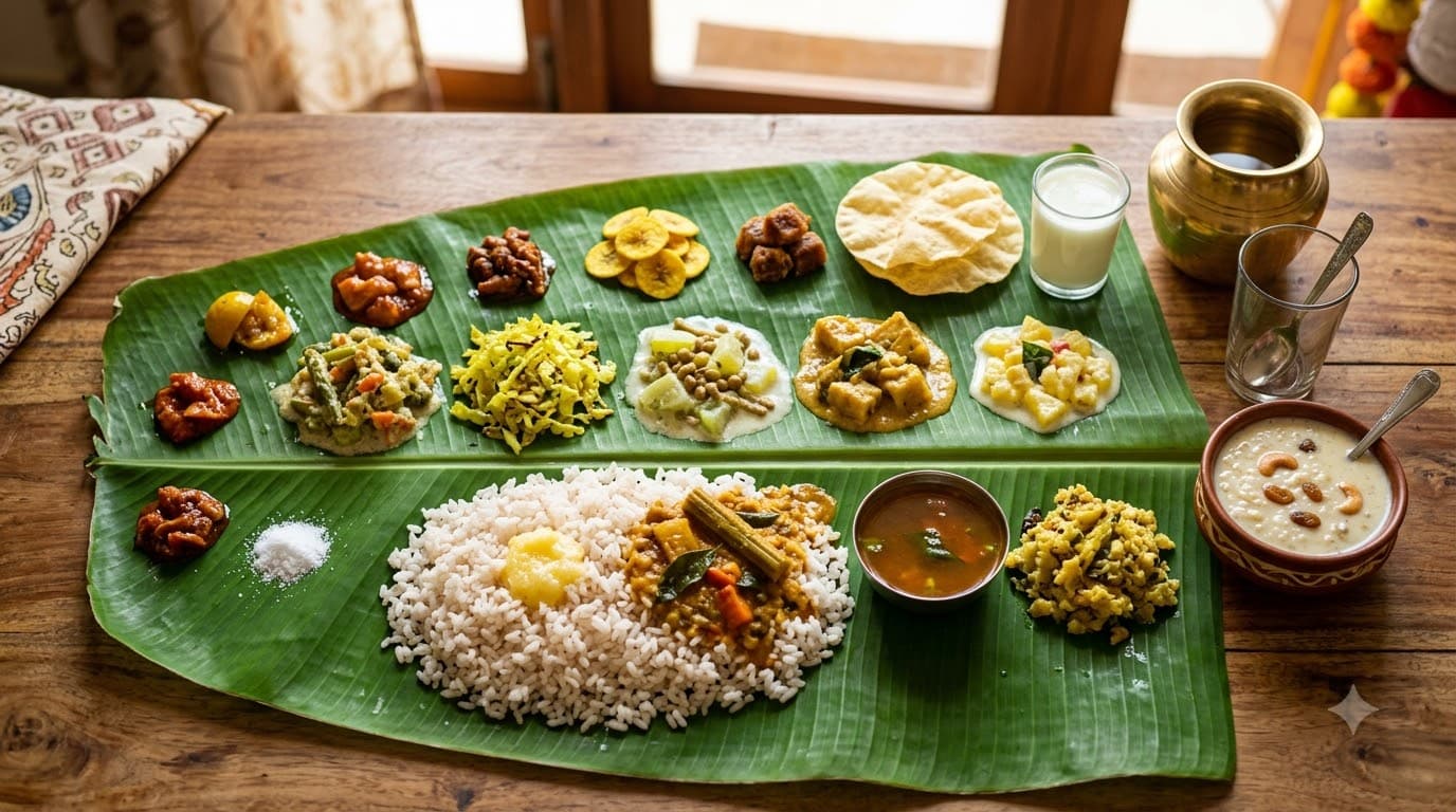 Onam Sadhya Feast Spread