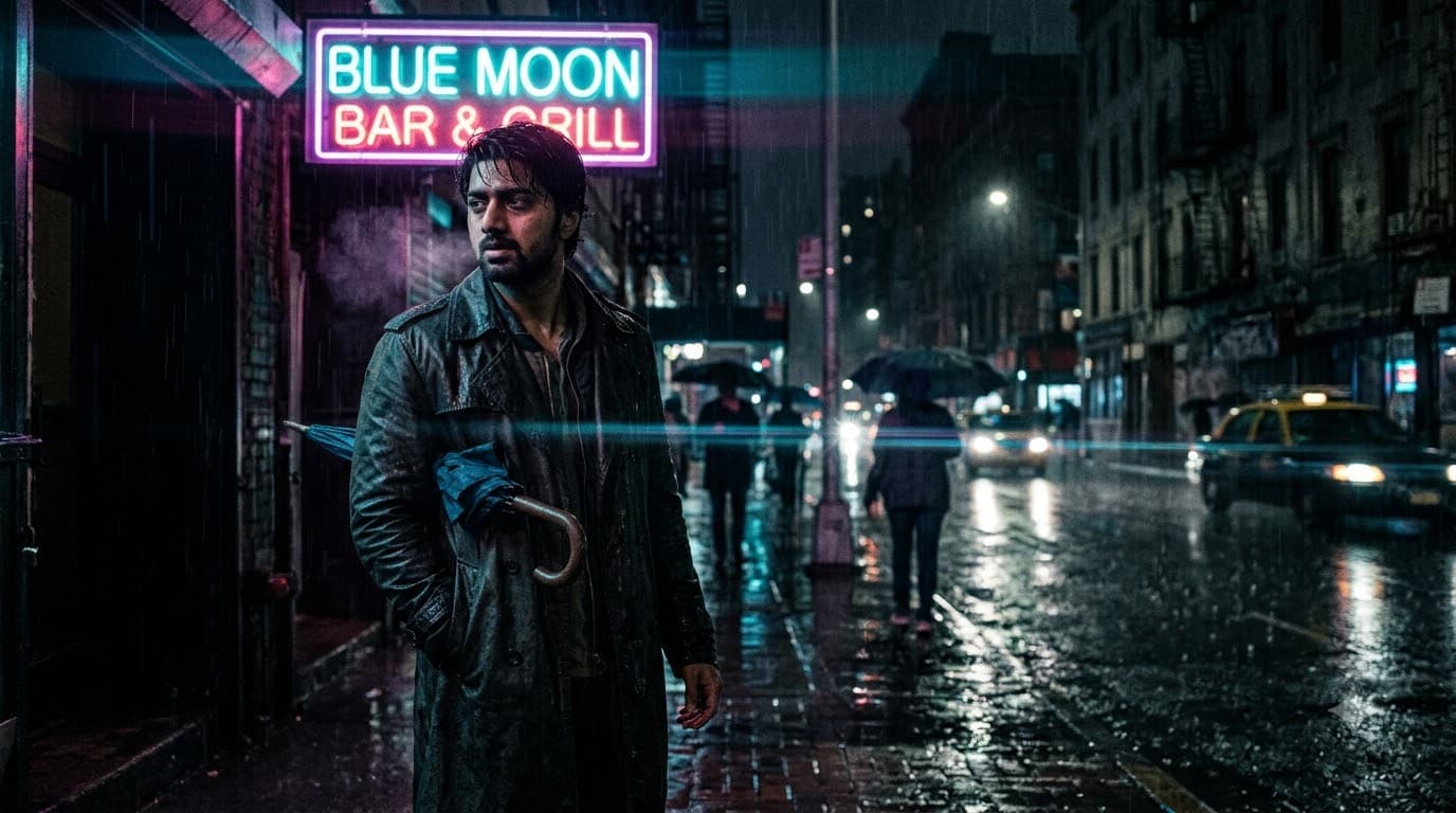 Rainy Neon Noir Portrait — sample result 2