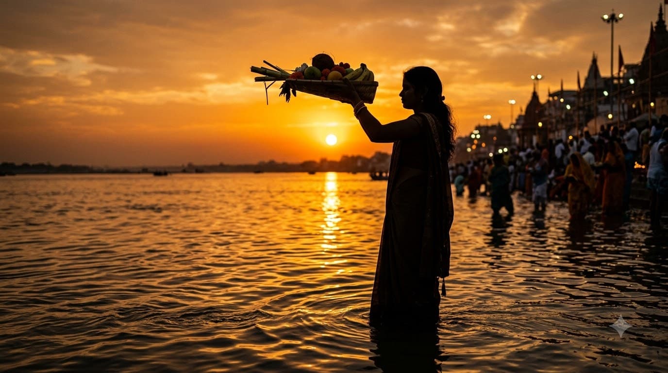 Sunset Arghya Ghat Portrait