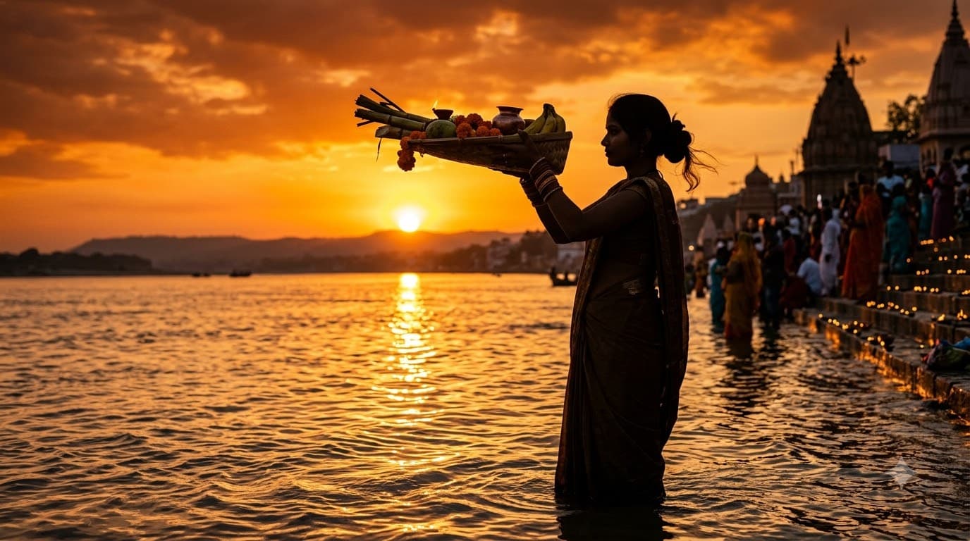 Sunset Arghya Ghat Portrait — sample result 2