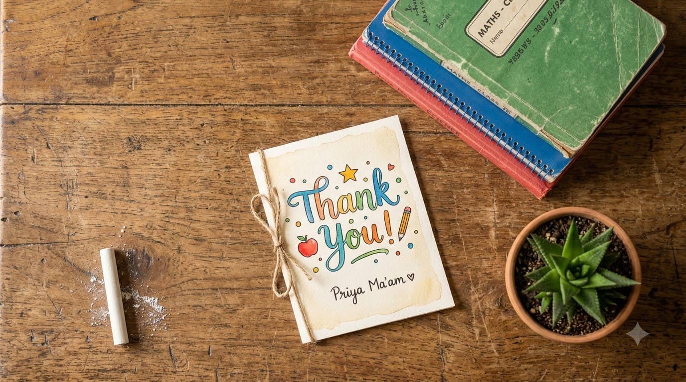Thank You Card Classroom Scene