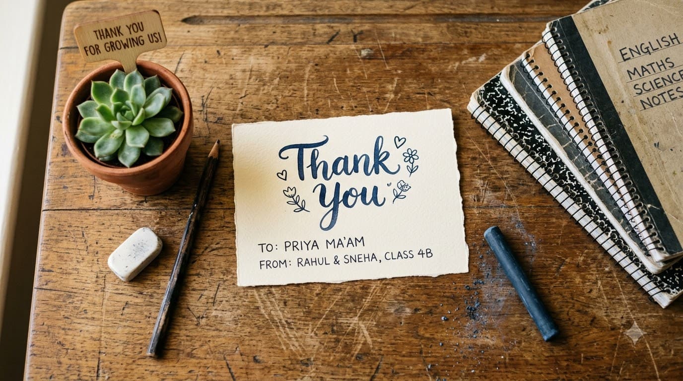 Thank You Card Classroom Scene — sample result 2