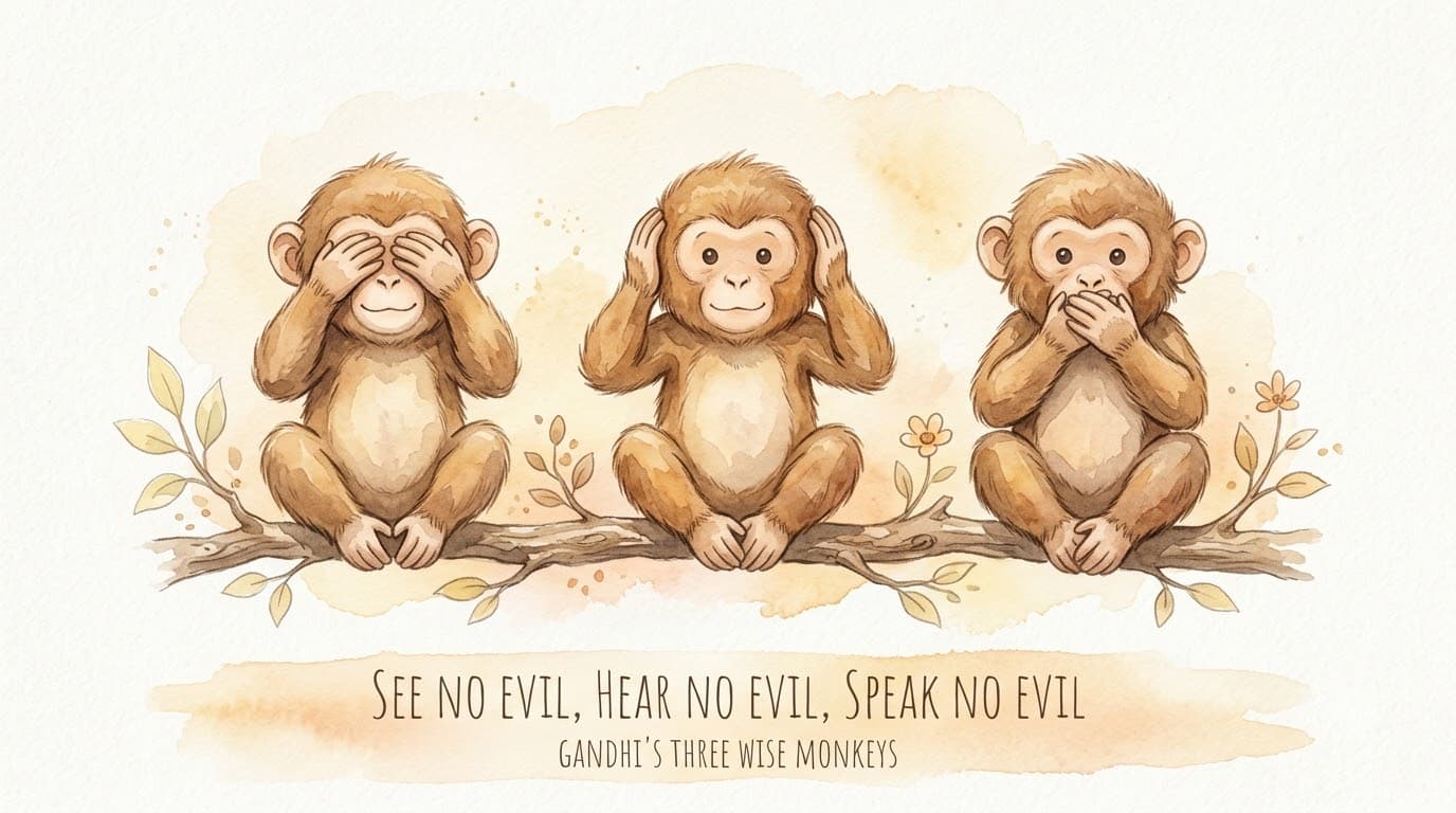 Three Wise Monkeys Illustration — sample result 2