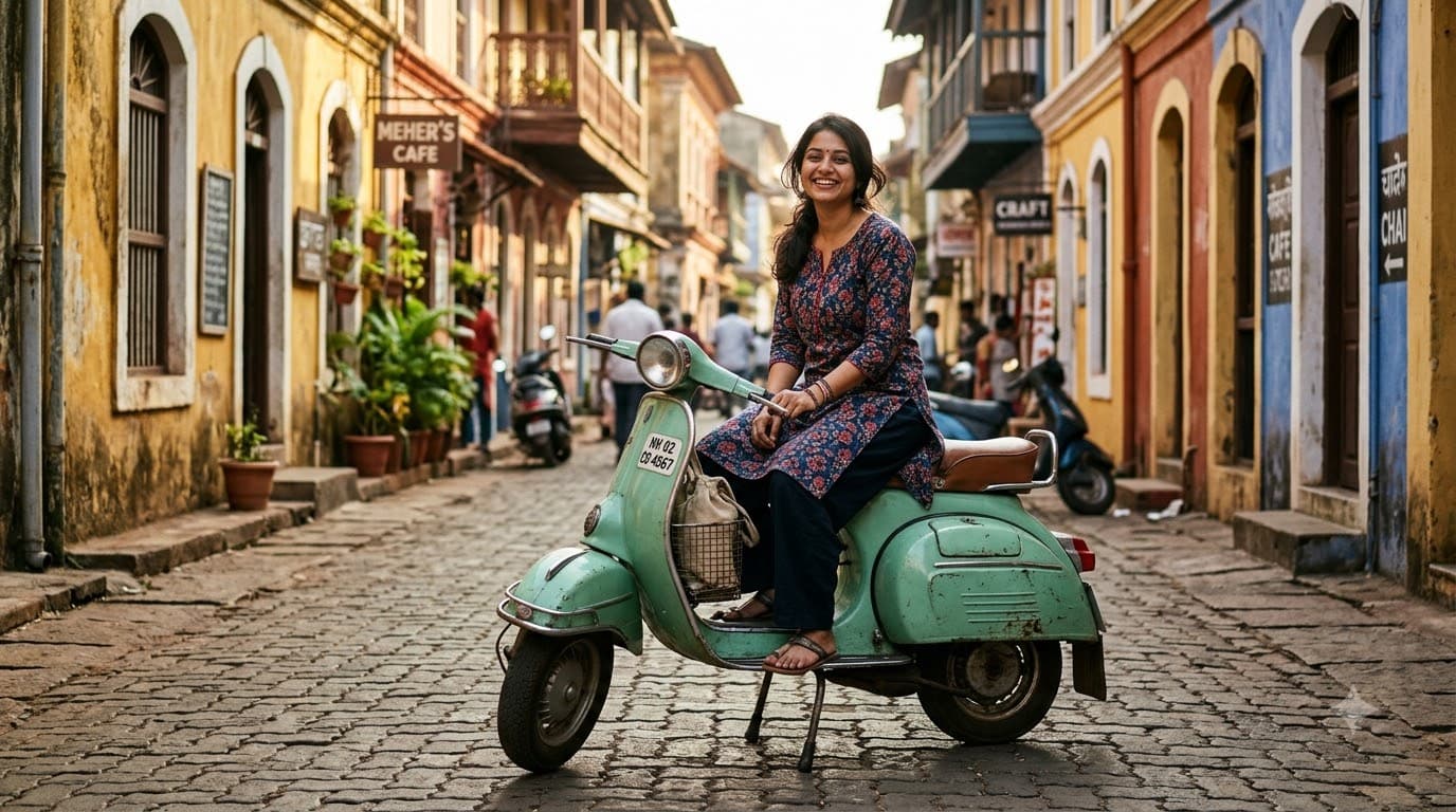 Vintage Scooter Street Portrait