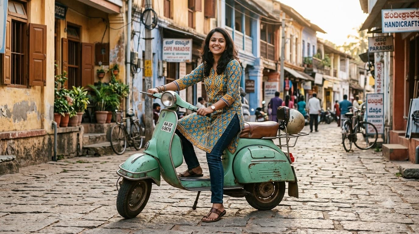 Vintage Scooter Street Portrait — sample result 2