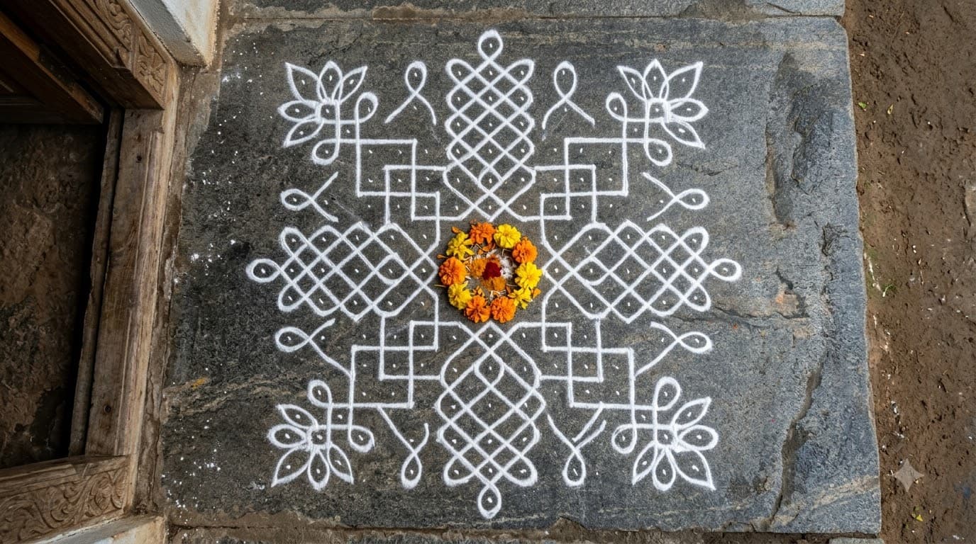 Kolam Doorstep Rangoli — sample result 2